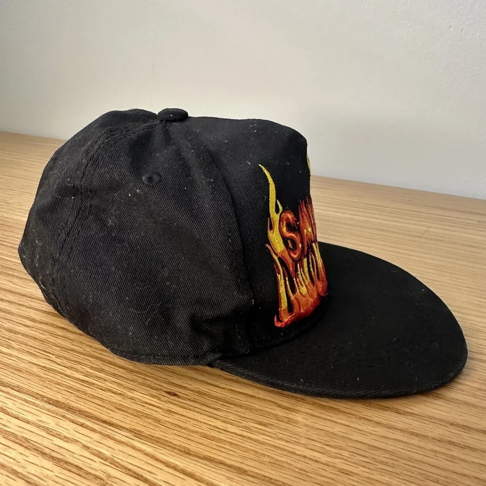 BlackJack Savage Flames Baseball Cap‎ Black Kids Boys OSFM Snapback